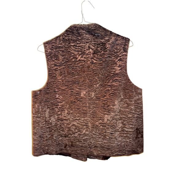 Vintage Y2K Siena Studio Faux Fur Vest Chocolate Brown Textured Button L - Picture 3 of 12